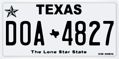 TX license plate DOA4827