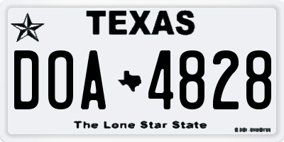 TX license plate DOA4828