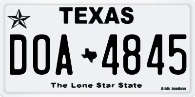 TX license plate DOA4845
