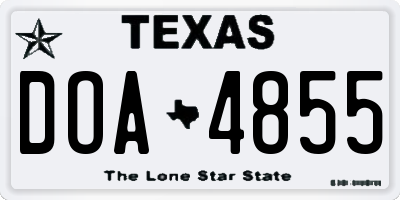 TX license plate DOA4855