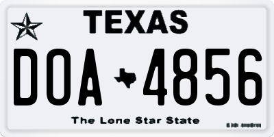 TX license plate DOA4856
