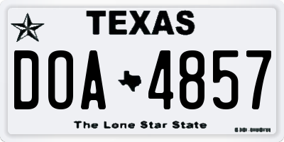 TX license plate DOA4857