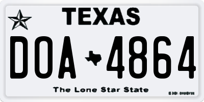 TX license plate DOA4864