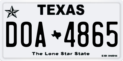 TX license plate DOA4865
