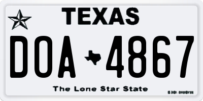 TX license plate DOA4867