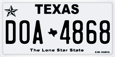TX license plate DOA4868