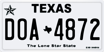 TX license plate DOA4872