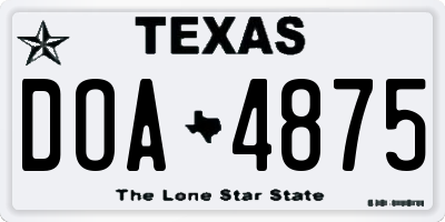TX license plate DOA4875