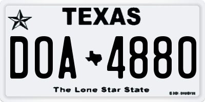 TX license plate DOA4880