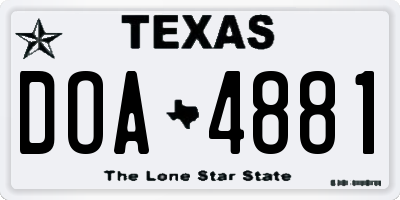 TX license plate DOA4881