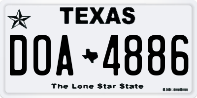 TX license plate DOA4886