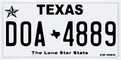 TX license plate DOA4889