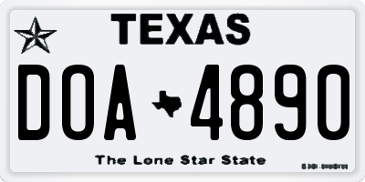 TX license plate DOA4890