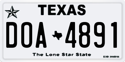 TX license plate DOA4891