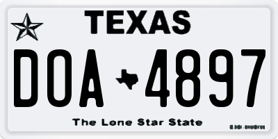 TX license plate DOA4897