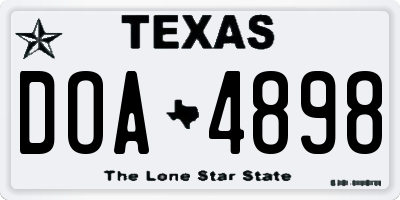 TX license plate DOA4898