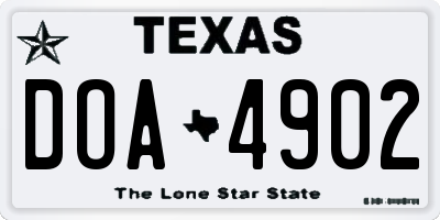 TX license plate DOA4902