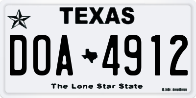 TX license plate DOA4912