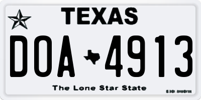 TX license plate DOA4913