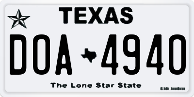 TX license plate DOA4940