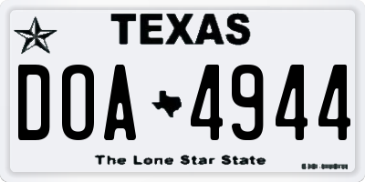 TX license plate DOA4944