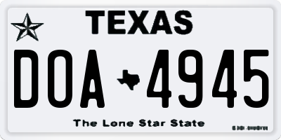 TX license plate DOA4945