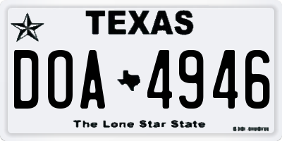 TX license plate DOA4946