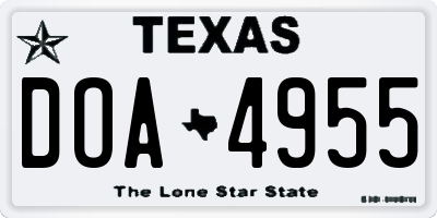TX license plate DOA4955