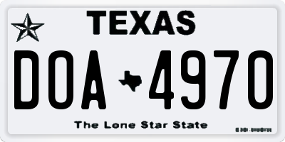 TX license plate DOA4970