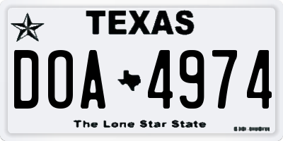 TX license plate DOA4974