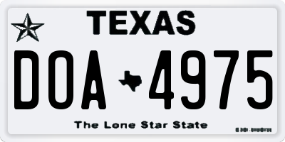 TX license plate DOA4975