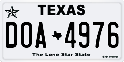 TX license plate DOA4976