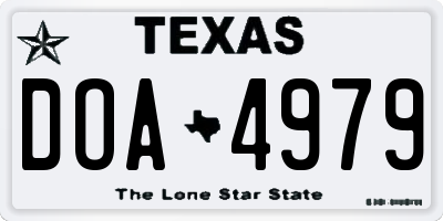 TX license plate DOA4979