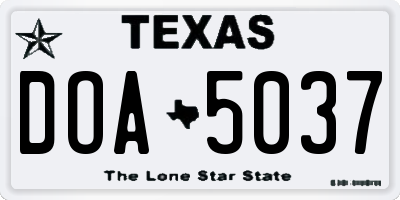 TX license plate DOA5037