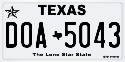 TX license plate DOA5043