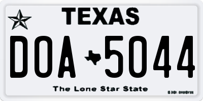 TX license plate DOA5044