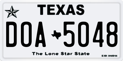 TX license plate DOA5048