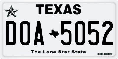 TX license plate DOA5052