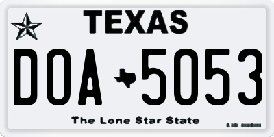 TX license plate DOA5053
