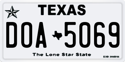 TX license plate DOA5069