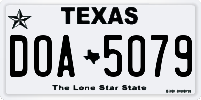 TX license plate DOA5079