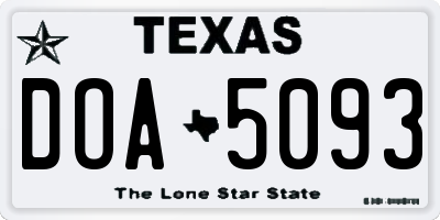 TX license plate DOA5093