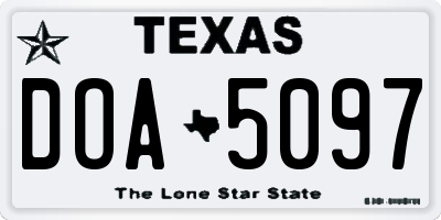 TX license plate DOA5097