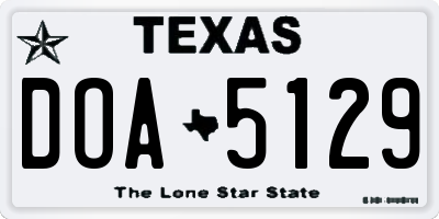 TX license plate DOA5129