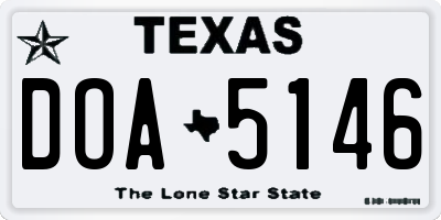 TX license plate DOA5146