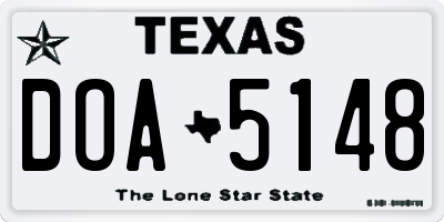 TX license plate DOA5148