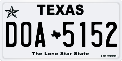 TX license plate DOA5152