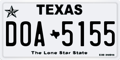 TX license plate DOA5155
