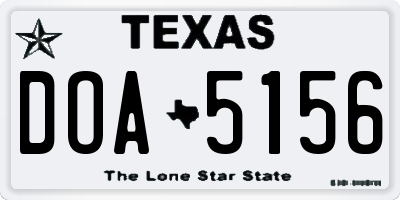 TX license plate DOA5156