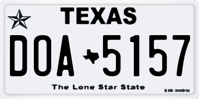 TX license plate DOA5157